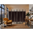 thumbnail image 4 of Legacy Decor Fabric Folding Metal Room Divider Modern 6 Panel Brown 71" Tall, 4 of 6