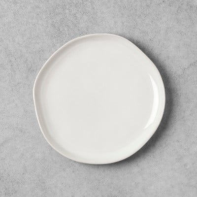 8" 4pk Stoneware Salad Plate Set Cream - Glazed Finish, Farmhouse Style