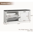 thumbnail image 2 of Vividwood 39.4" Shoe Storage Bench with Cushioned Seat and 2 Flip Drawers for Entryway (White), 2 of 5
