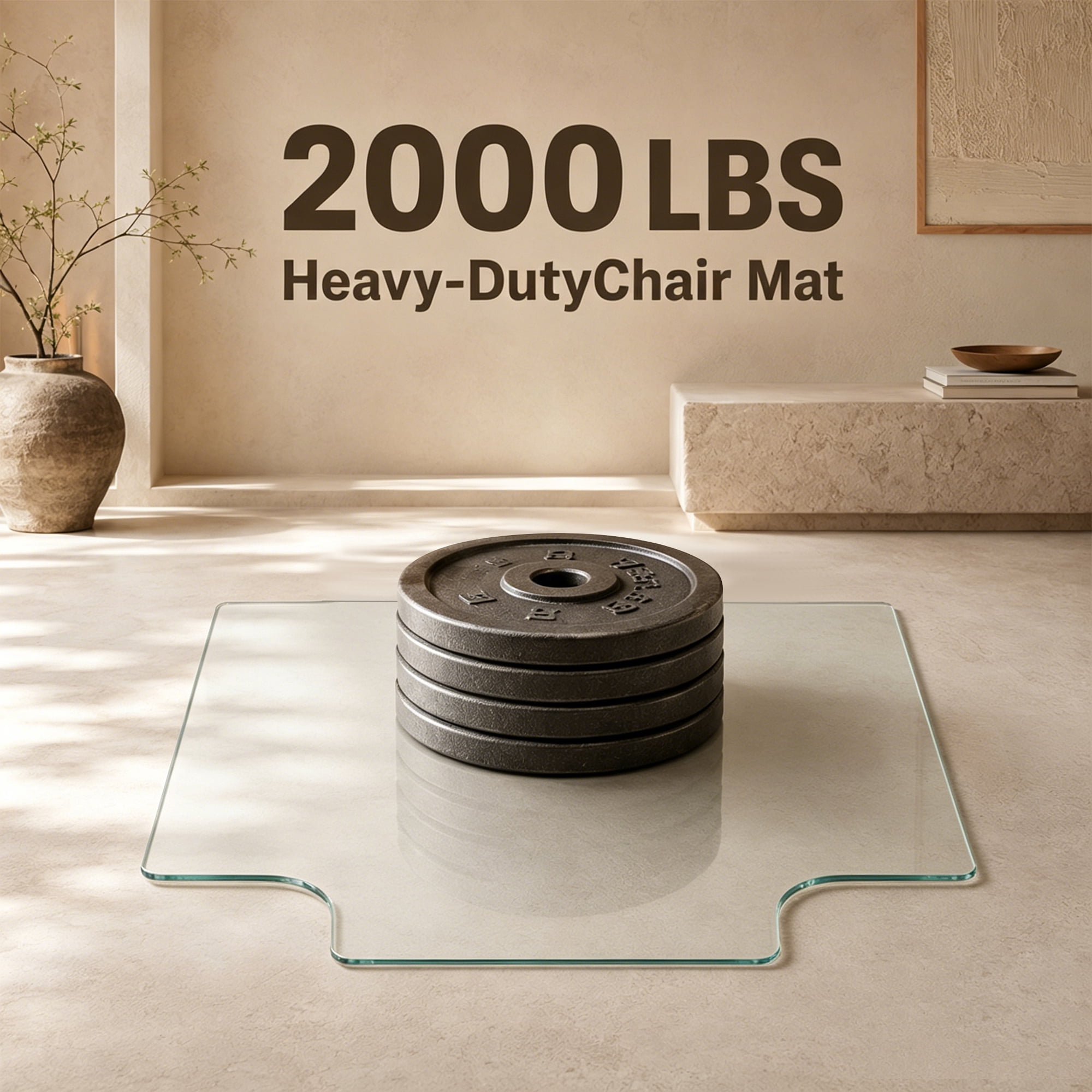 36X47 Inch Clear Irregular Tempered Glass Chair Mat, Heavy Duty Floor Protector with High Strength & Scratch Resistance for Home Office