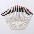 ITSELFER 12Pcs Painting Brushes Kit Wooden Handle Brushes Nylon Hair