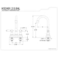thumbnail image 2 of Kingston Brass KS2492AL Bar Faucet, Polished Brass, 2 of 2