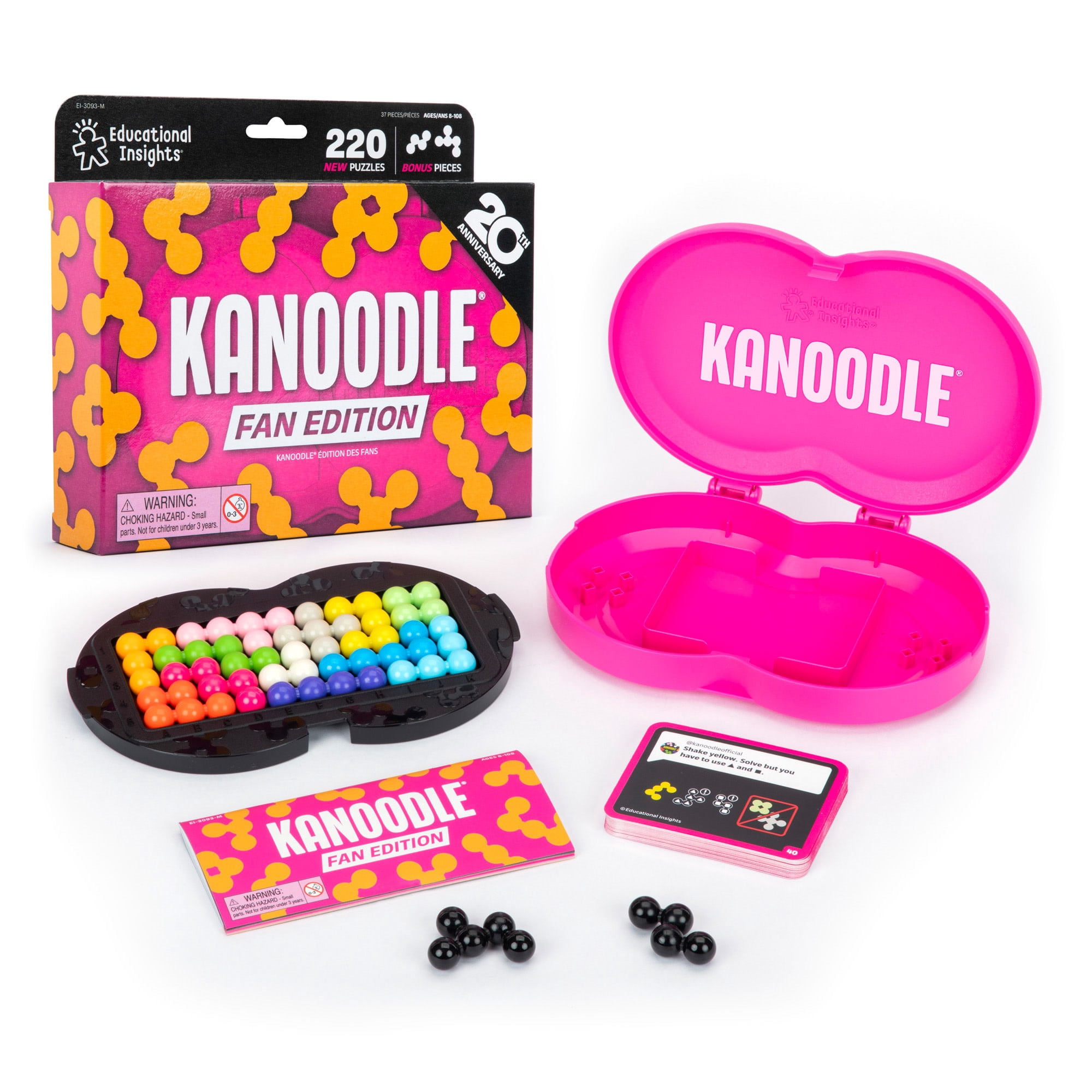 Educational Insights Kanoodle Fan Edition - 20th Anniversary (Magenta), Brain Teaser Puzzle for Ages 8 and up