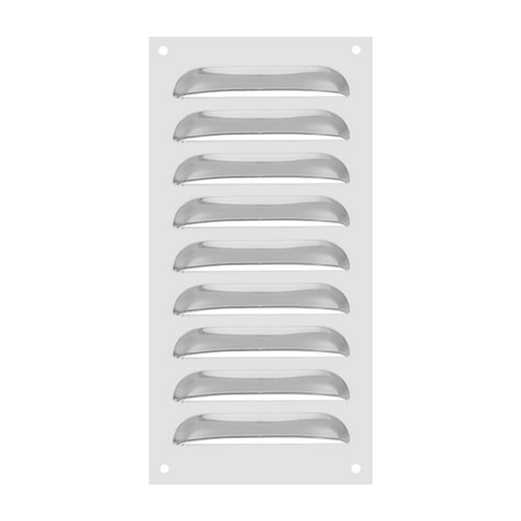 Uxcell 4 x 8 Inch 304 Stainless Steel Vent Cover, Screen Air Grille HVAC Louvered Grill, Silver Tone