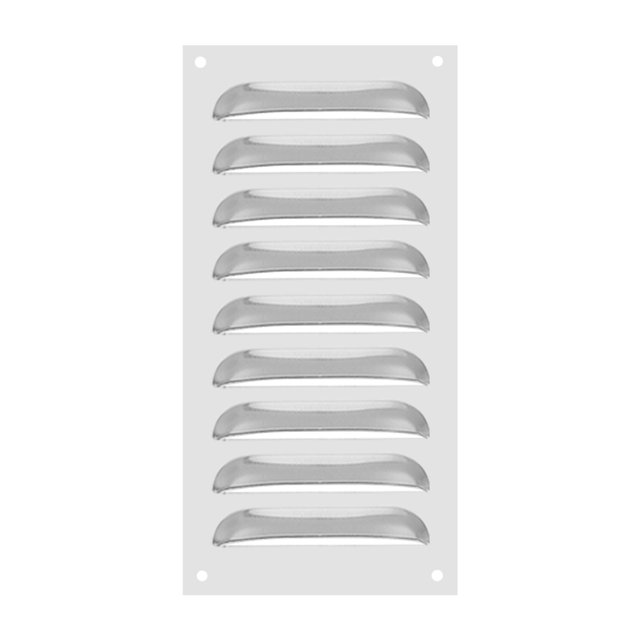 Cubierta de ventilación de acero inoxidable 304 de 4 x 8 pulgadas de Uxcell, rejilla de aire, parrilla con louver HVAC, tono plateado