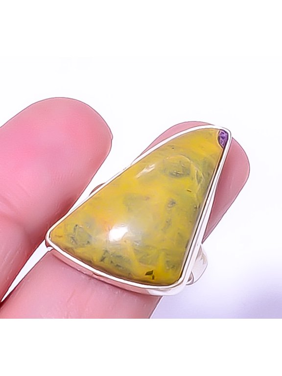 Atlantisite Stichite Handmade Gemstone 925 Silver Plated Jewelry Ring s.8 A398, Valentine's Day Gift, Birthday Gift, Beautiful Jewelry For Woman