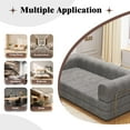 thumbnail image 6 of Convertible Sofa Couch Sleeper Sofa Bed w/Corduroy Fabric, 78.5'' Foldable Upholstered Compressed Floor Couch for Living Room, Apartment No Assembly Required (Gray), 6 of 7