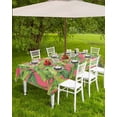 thumbnail image 4 of Fsddascl Green Tropical Leaves Outdoor Tablecloth - 52x70 Inch Rectangle Dining Table Cover, Summer Palm Botanical Pink Waterproof Outdoor Table Cloth with Umbrella Hole & Zipper for Picnic/Patio, 4 of 7