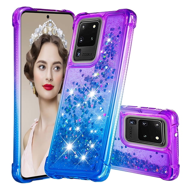Funda para Samsung Galaxy S20 Ultra 5G Transparente con Brillos Carcasa Protectora Antigolpes con Glitter Brillante