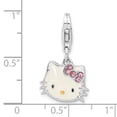thumbnail image 4 of Sterling Silver Gold-tone Hello Kitty Enamel & Crystal Lobster Clasp Charm Pendant, 4 of 4