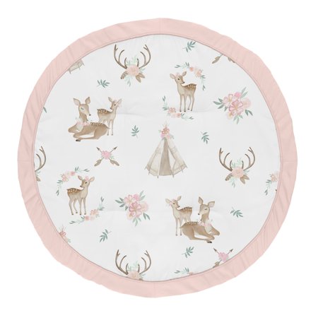 UPC: 0846480068907 | Deer Floral Baby Fabric Playmat by Sweet Jojo Designs