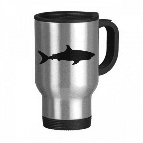 Docile Blue Ocean Shark Fierce Fish Travel Mug Flip Lid Stainless Steel Cup Car Tumbler Thermos