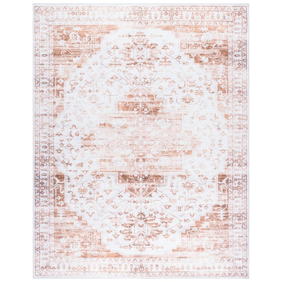 SAFAVIEH Martha Stewart Kiana Medallion Machine Washable Area Rug, Beige/Gold, 8' x 10'