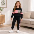 thumbnail image 2 of Gaexia Girls Tracksuit Leopard Print Long Sleeve Set, Matching Joggers Two Piece Outfit, Cozy Athletic Wear for Fall Winter, 2 of 6