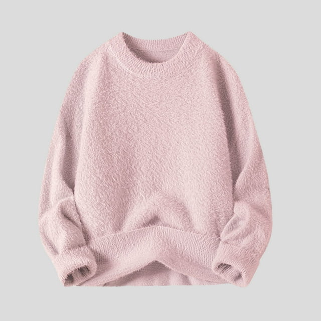 pstuiky Camisas casuales de manga larga para hombre, Camisa de cuello redondo cálida con intensificación de color sólido a la moda para hombre camisetas de hombre xxxl