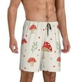 thumbnail image 2 of Bixox Men's Flat Mushrooms printed lightweight casual shorts, soft sleep shorts with pockets., 2 of 7