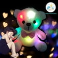 thumbnail image 5 of Toys for Boys and Girls 3-6 Years Cute LED Teddy Bear Panda Glowing in the Dark Stuffed Doll Colorful Flashing Light Bear Hug Plush Kid Toy Gift (without 2pcs AA Battery)-Pink, 5 of 6