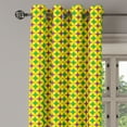 thumbnail image 2 of Ambesonne Mardi Gras Grommet Curtain, Retro Pattern Stars, 50" x 108", Purple Fern Green Yellow, 2 of 6