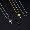 thumbnail image 3 of IEFSHINY Layered Cross Chain Necklace for Men Women Stainless Steel Rope Figaro Chain Cross Pendant Necklace Jewelry Gifts Men Women, 3 of 7