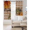 thumbnail image 2 of Orange Plaid Pumpkins Thanksgiving Blackout Curtains for Bedroom/Living Room, Thermal Insulated Kitchen Curtains, Fall Botanical Grommet Darkening Window Treatment Drapes 42"x84"x2, 2 of 8