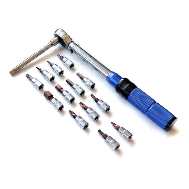 Bike Torque Wrench Set 1/4 inch Drive 2-24Nm Adjustable Torque Screwdriver