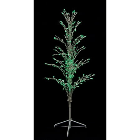 4' Green LED Lighted Christmas Cascade Twig Tree Outdoor Yard Art Decoration