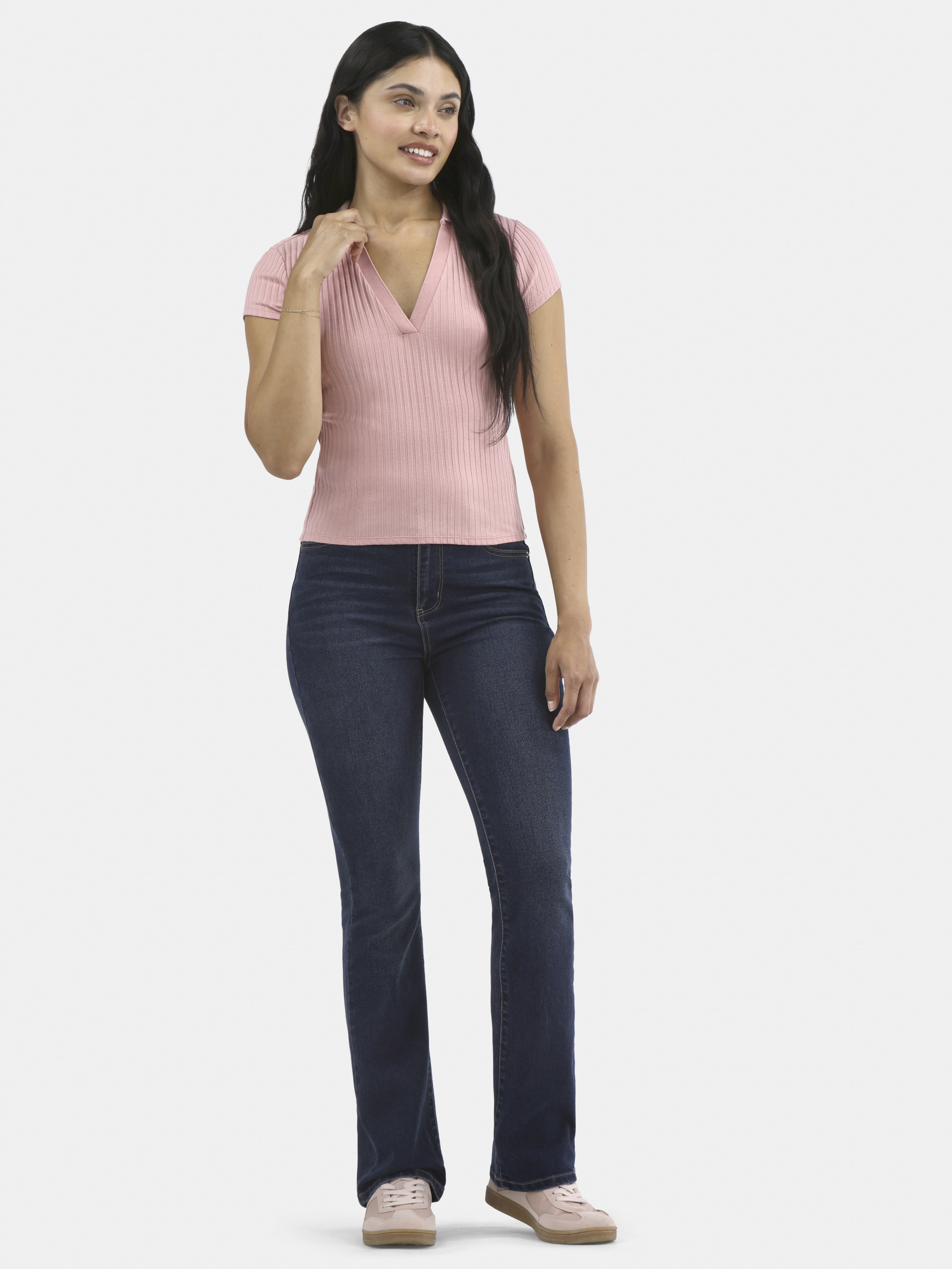 Women's No Boundaries Johnny Collar Polo Shirt, Sizes XXS - XXL