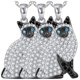 thumbnail image 2 of Dijes de gatos CatNeck07 3Pzas Siamese Plata/Negro Metal Cadena y Dije., 2 of 2
