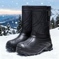 thumbnail image 4 of Men's Winter Warm Snow Boots Waterproof Fleece Lined Mid Calf Booties Wide Toe Box Non Slip Work Boots, 4 of 6