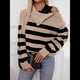 thumbnail image 4 of Suéter de Mujer con Cuello Alto, Tejido de Larga, Moda de Otoño, Suéter Caqui M, 4 of 9