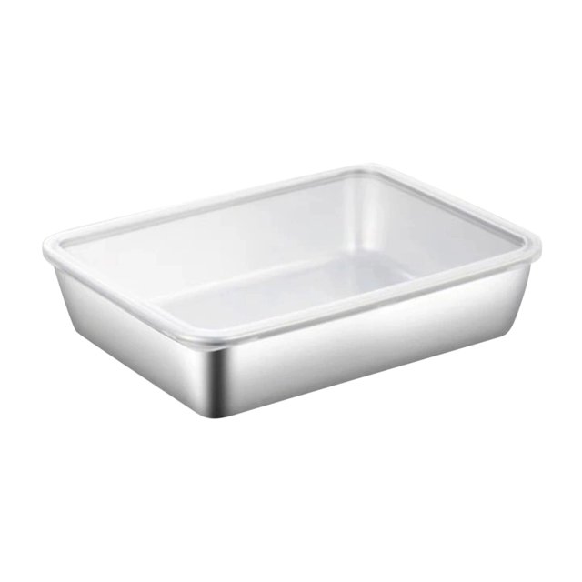 SHAGUOZHOU Freezer Containers for Food Glass Rectangle Storage Containers with Lids Stainless Steel Food Storage Containers With Lids Airtight Preservation Boxes For Refrigerator Picnic BBQ