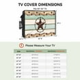 thumbnail image 3 of Outdoor TV Cover 80 to 85 Inches, Western Texas Star Retro Green Beige Wooden Brown Star Waterproof and Weatherproof TV Cover with Remote Control Pocket, Flat Screen TV Cover Protector for Outside TV, 3 of 6