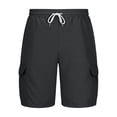 thumbnail image 5 of Hurxie Men's Hiking Cargo Shorts with Pockets Lightweight Outdoor Work Casual Shorts for Men Travel Fishing Gray,L, 5 of 6