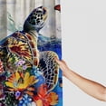 thumbnail image 3 of Orinice  Ocean Beach Sea Turtle Shower Curtain Nautical Floral Flower Turtle Shower Curtain Waterproof Fabric Turtle Bathroom Decor Curtain with Hooks  60x72, 3 of 7