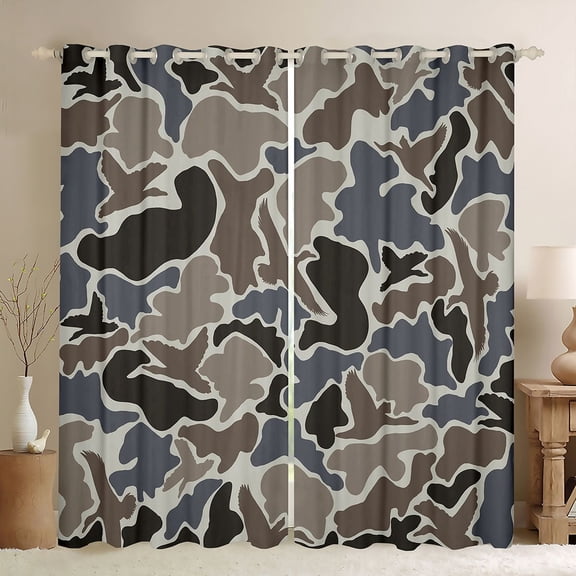 Castle Fairy Mallard Duck Black Out Curtains,Camouflage Curtains Pack of 2 (42x63 Each)