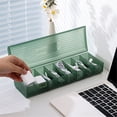 thumbnail image 4 of 1x Plastic Cable Management Box,Cable Organizer Box,Clear Power Cord Organizer with 7 Compartments,Electronics Organizer for Office,Home Use,Desk Accessories Storage for Stationery Supplies,Green, 4 of 8