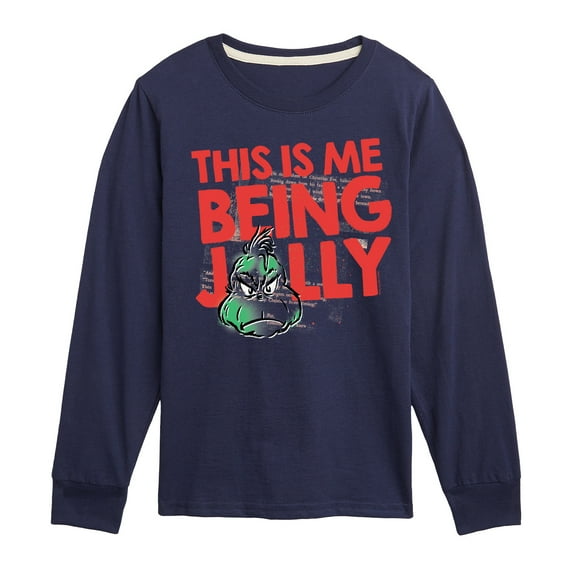 Dr. Seuss The Grinch - Christmas - This Is Me Being Jolly - Toddler & Youth Long Sleeve Graphic T-Shirt
