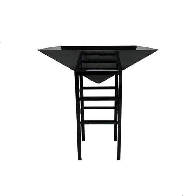 Geometric Metal Black Planter with Large Stand