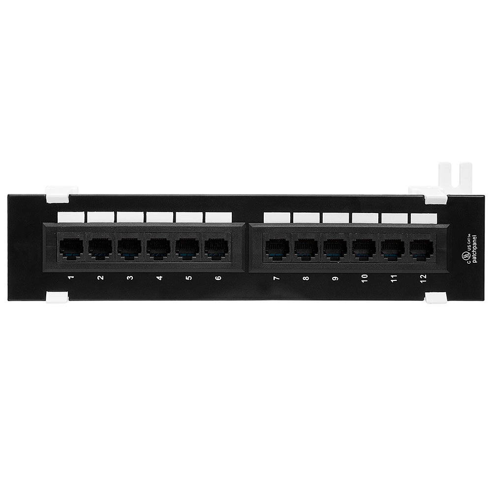 Cmple â€“ 12 Port Cat5e, Cat 5 Vertical Mini Patch Panel Network Wall