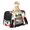 thumbnail image 6 of Watermelon Fabric 900D Oxford Cloth Pet Carrier Bag with Sherpa Base and Nylon Webbing, 17x10x11.8 in (43x26x30 cm) | Breathable and Durable Dog Travel Tote, 6 of 7