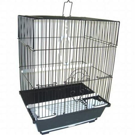 13.3 x 10.8 x 16.5 in. Flat Top Medium Parakeet Cage, Black