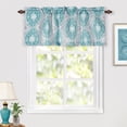 thumbnail image 2 of DriftAway Adrianne Damask and Floral Pattern Window Curtain Valance Single, 52" x 20", Teal Blue, 2 of 8