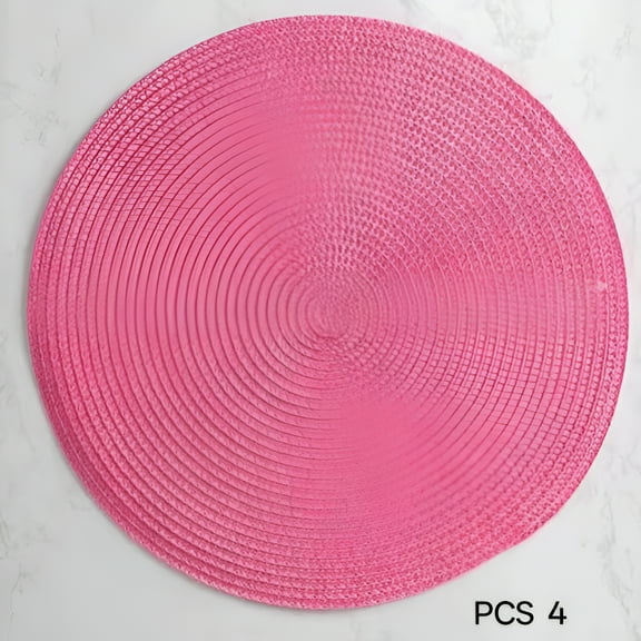 ACDANC Placemat Cushion Woven Spiral Table Placemats 15 Inches Round Set of 4 Non Slip Dining & Kitchen Table Mats