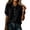 Black, variant on Vivianyo HD Women's Peter Pan Collar Linen Blend Blouses, Puff Short Sleeve Half Button Solid Casual Shirts for Women, Women's Blue, Sizes S-3XL