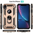 thumbnail image 3 of for iPhone XR Case, iPhone XR Phone Case with Screen Protector, Military Grade Protective Cases with Ring for iPhone XR (Golden), 3 of 12
