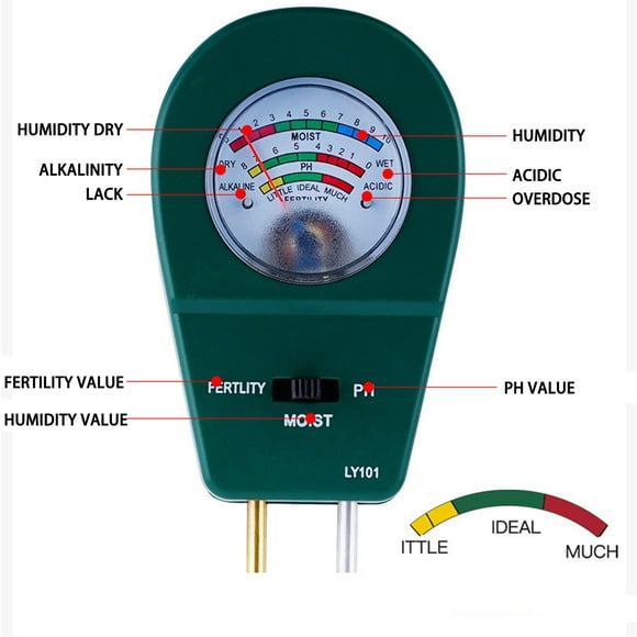 CEHVOM 3 In1 PH Tester Soil Testing Meter, Water Moisture Light Test Meter for Garden Plant