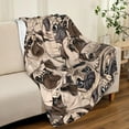 thumbnail image 2 of Yibo Pink Floral Blanket Flannel Soft and Comfortable Anti-static Bed Sofa Blanket, 2 of 8