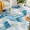 Blue White-12×12 Inch-10, variant on Brown green vine flowers 12×12 Inch 10-Piece Peel and Stick Vinyl Floor Tiles