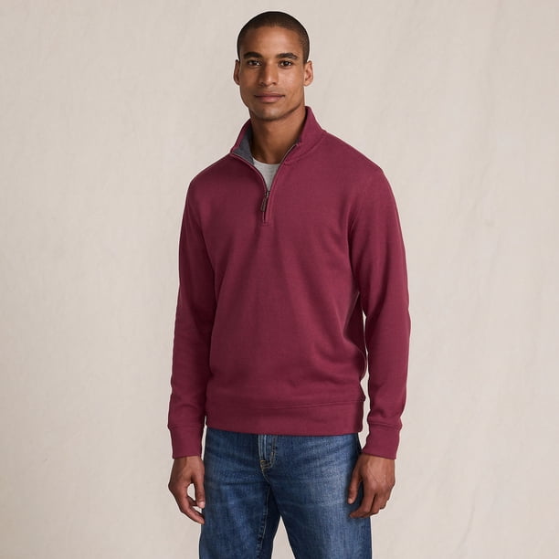 Lands' End Men's Tall Bedford Rib Quarter Zip Sweater - Walmart