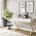 thumbnail image 2 of BELLEZE Vanity Table, Home Office Computer Desk - Ellena (White), 2 of 7